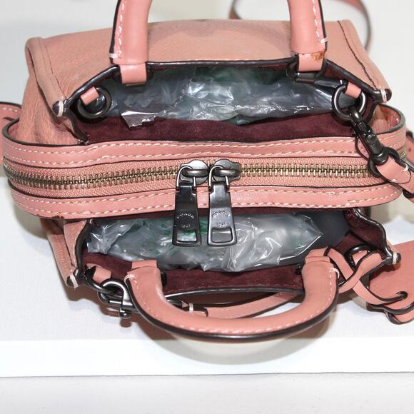Coach Rogue 17 in Pewter Melon Pink Satchel Mini Bag - Picture 8 of 12